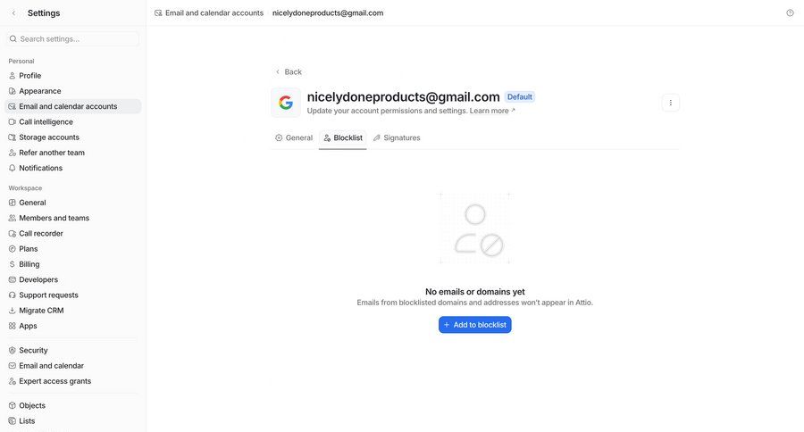 Attio
				settings ui page example