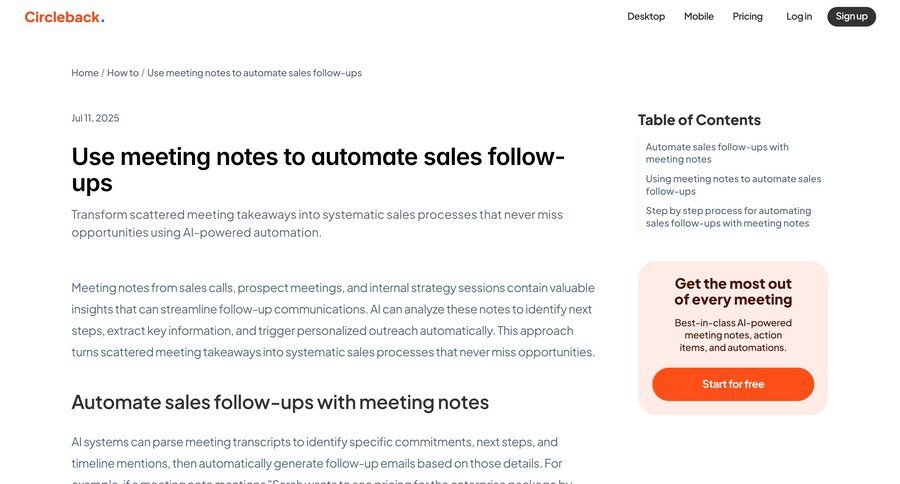 Circleback
				article page example
