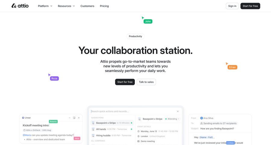 Attio
				product page ui page example