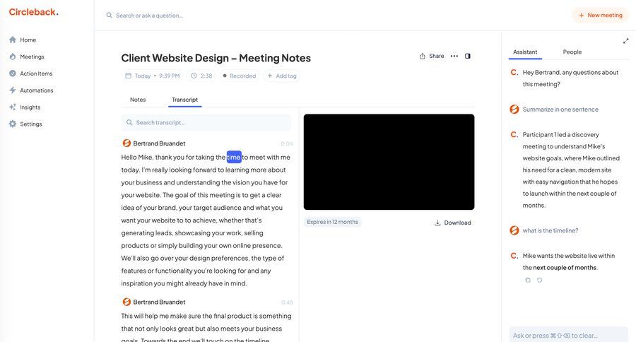Circleback
			      ux ui design