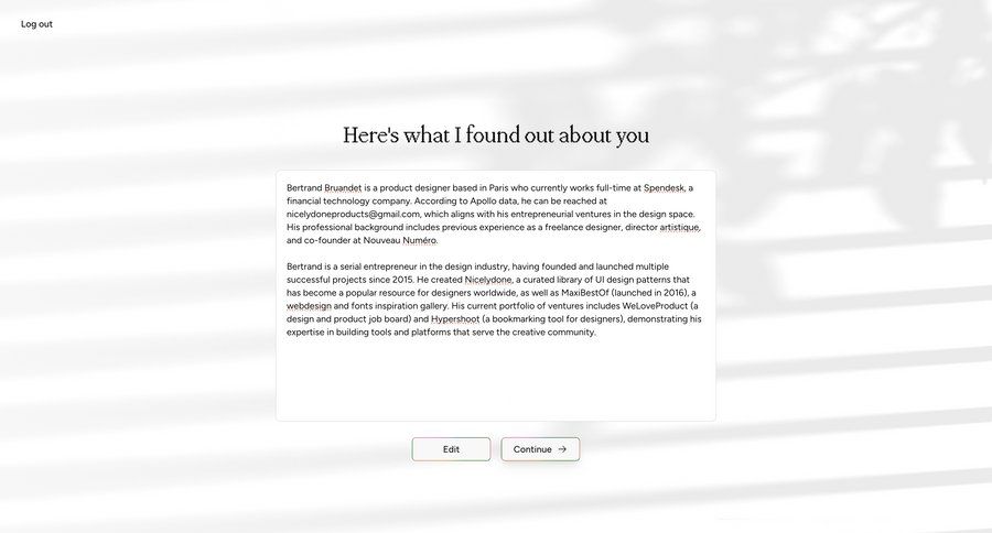 Cofounder screen example