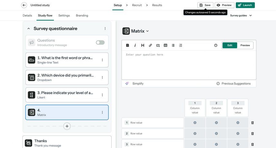 Optimal screen example