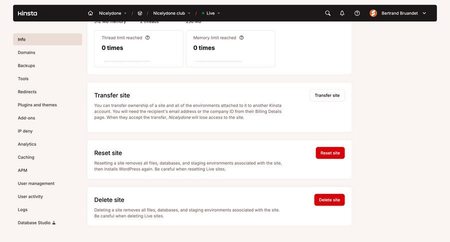 Kinsta screen example