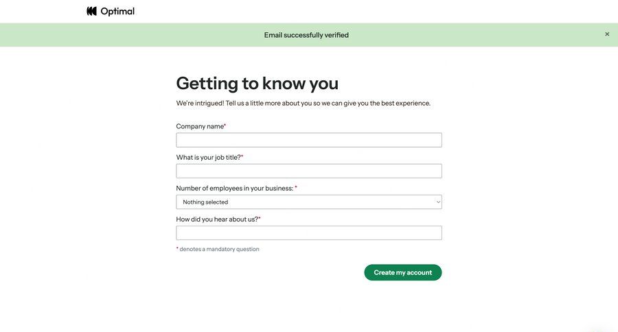 Optimal screen example