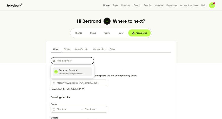 Travelperk screen example