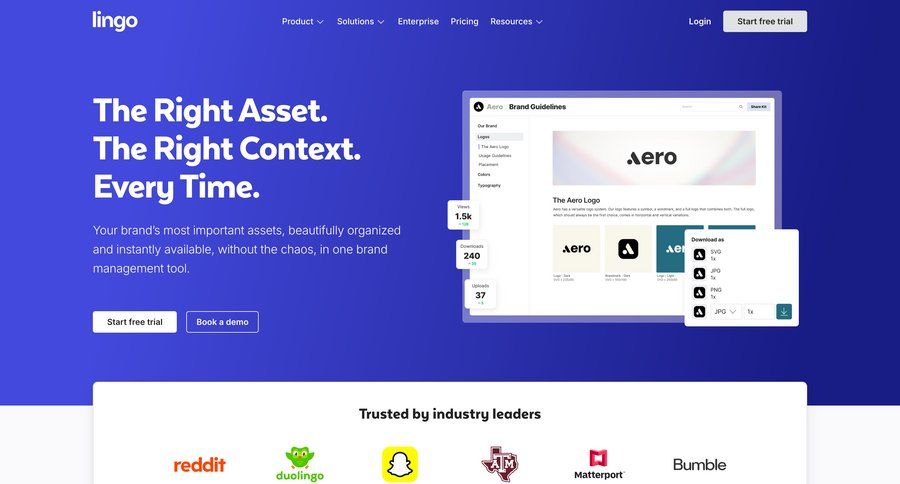 Lingo
				landing page ui page example
