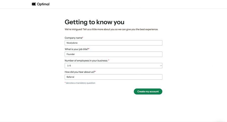 Optimal screen example