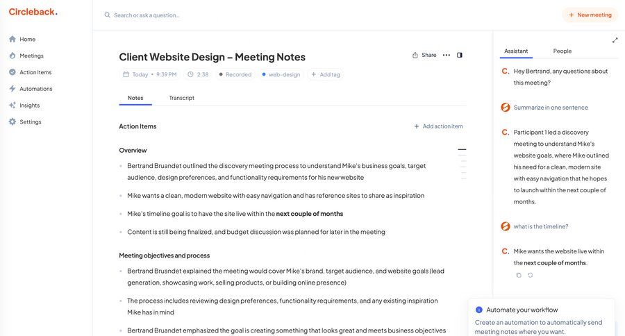 Circleback
			     ux ui design