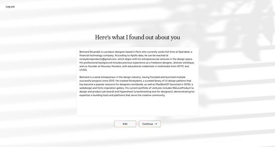 Cofounder
				profile page example