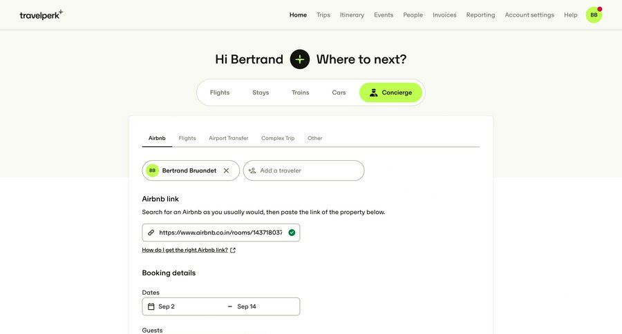 Travelperk screen example
