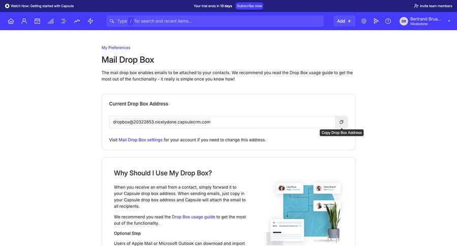 Capsule
			 configuration settings email management ui page example