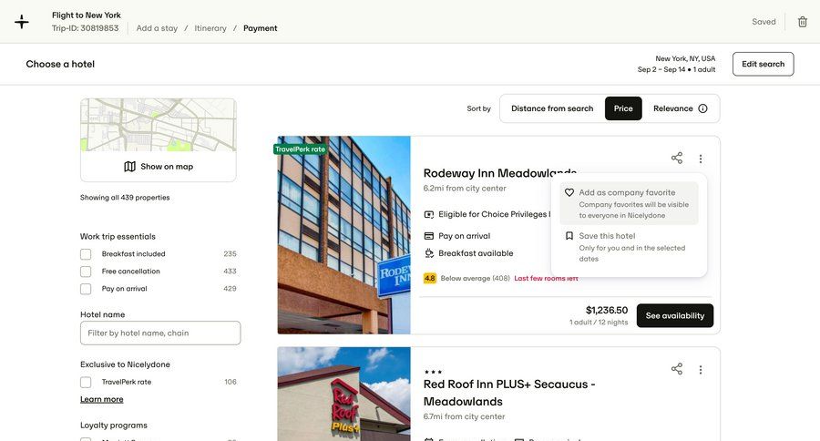 Travelperk screen example