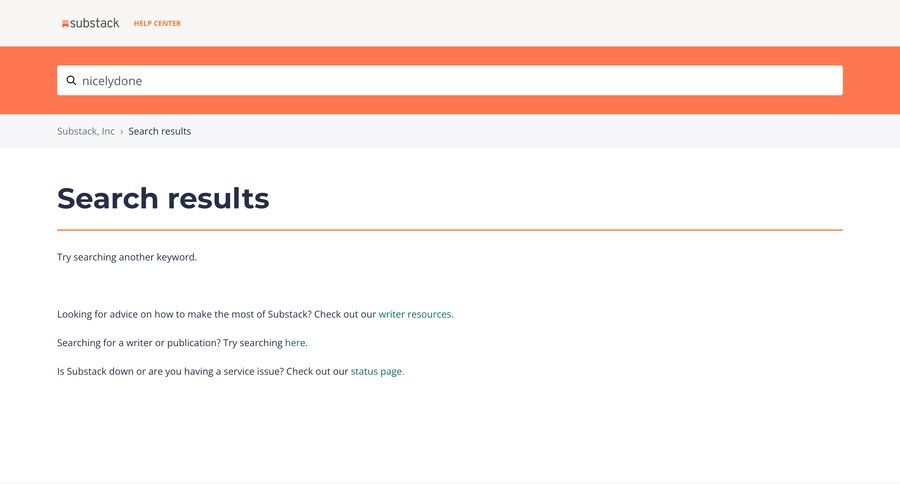 Substack UI screen examples