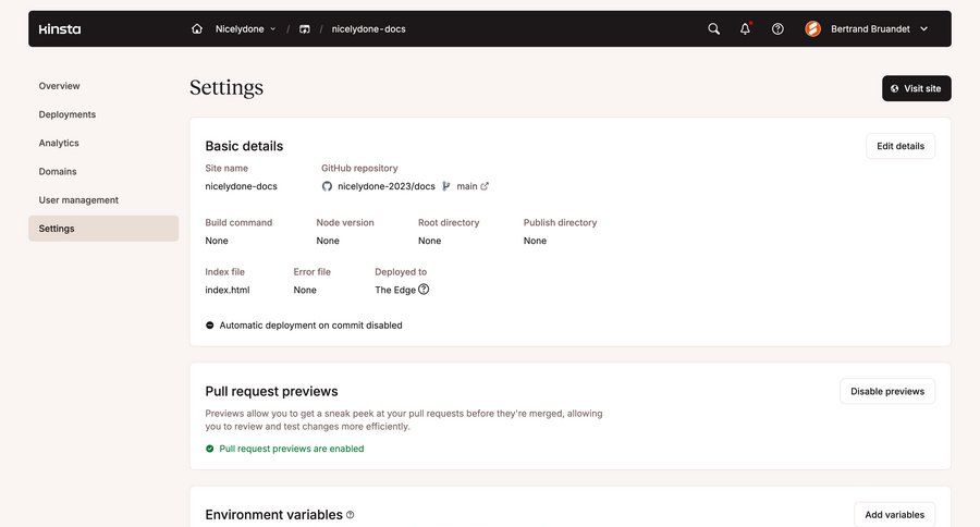 Kinsta screen example