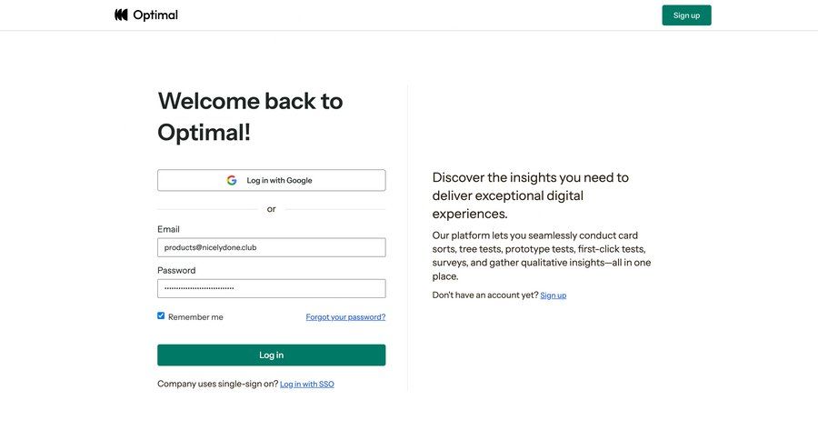 Optimal
				signin page example