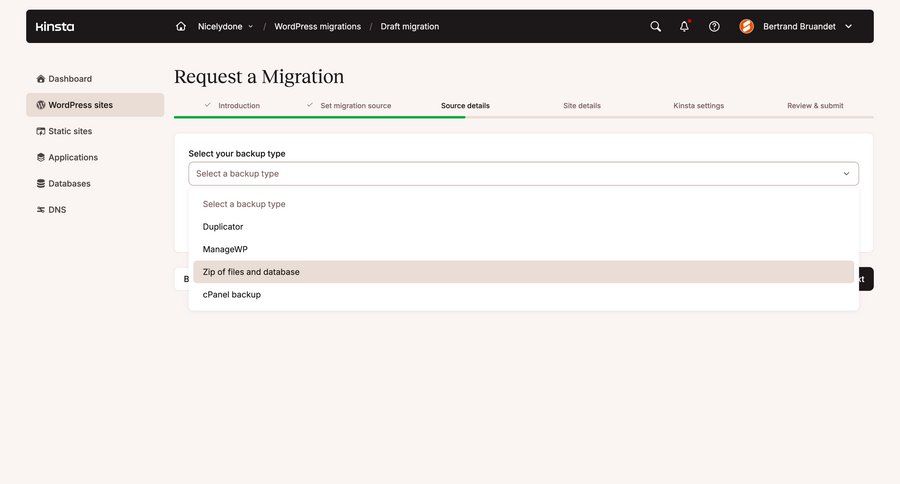 Kinsta screen example