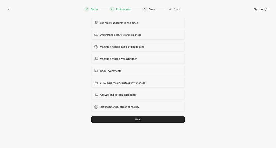 Maybe Finance screen example