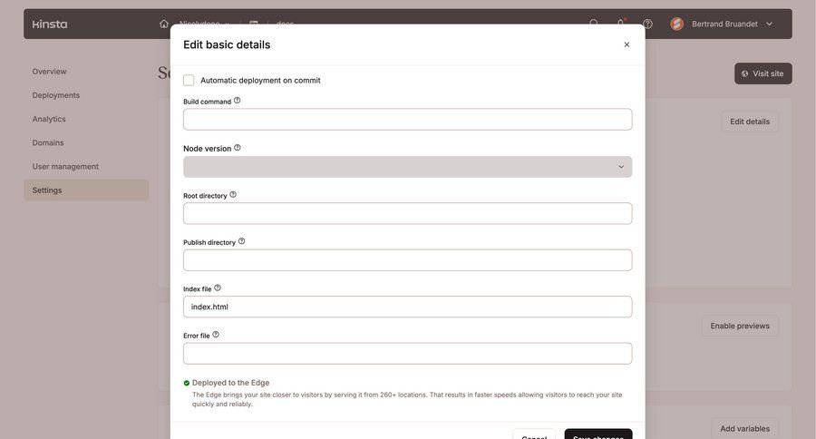 Kinsta screen example