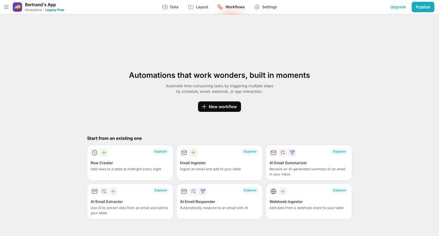 Glide
			 dashboard workflow automation workflow management workflow creation create ui page example