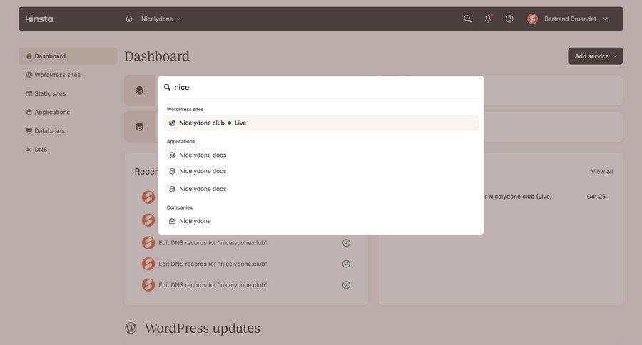 Kinsta screen example