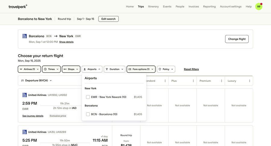 Travelperk screen example