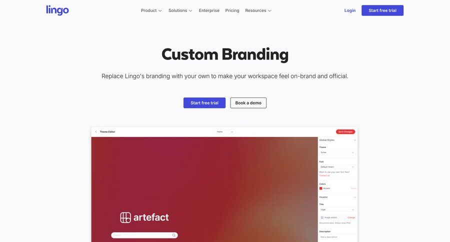 Lingo
				product page page example