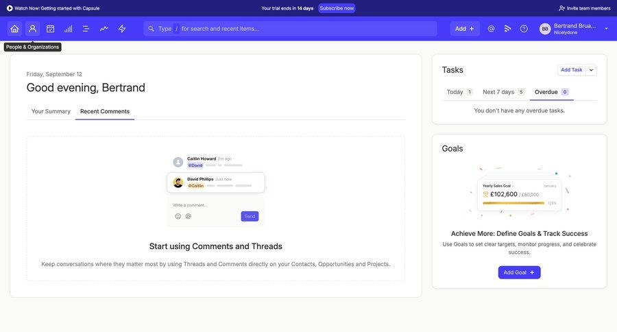 Capsule screen example