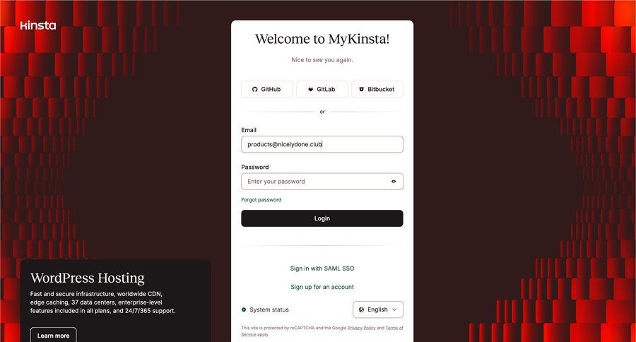 Kinsta
				signin page example