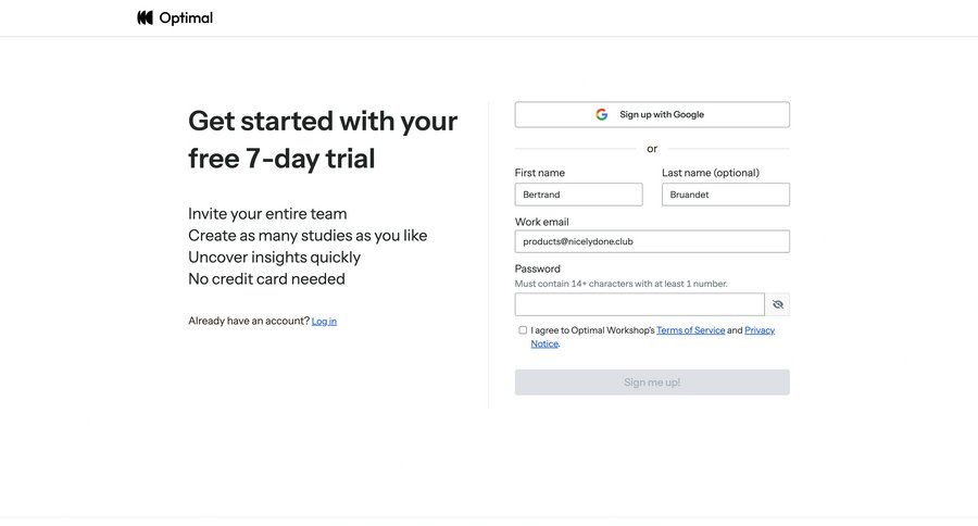 Optimal screen example