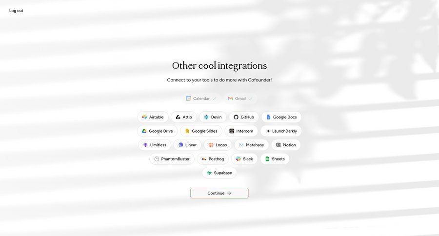 Cofounder screen example