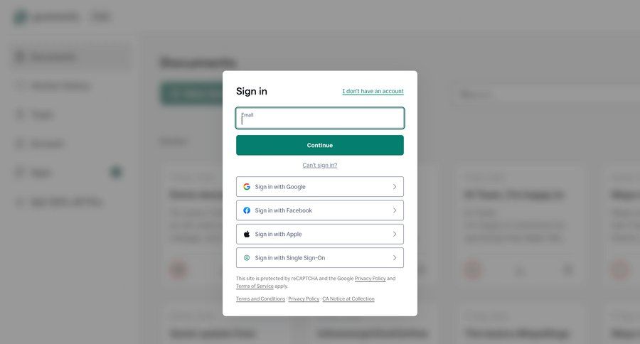 Grammarly
				signin page example