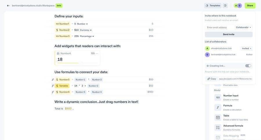 Decipad
			        ux ui design