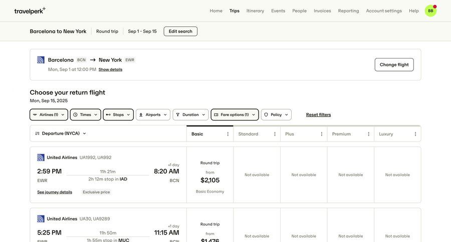 Travelperk screen example