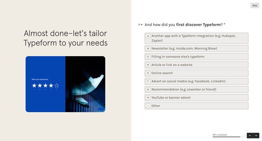 Typeform
			     ux ui design