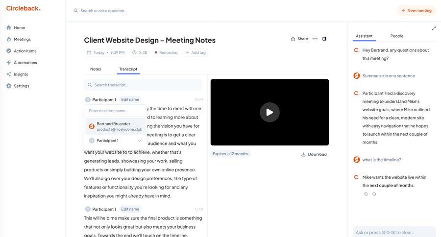 Circleback
			      ux ui design