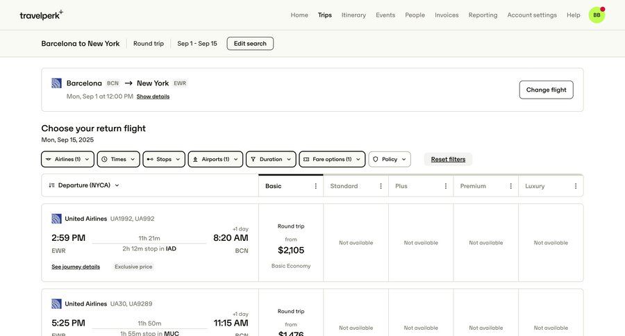 Travelperk screen example