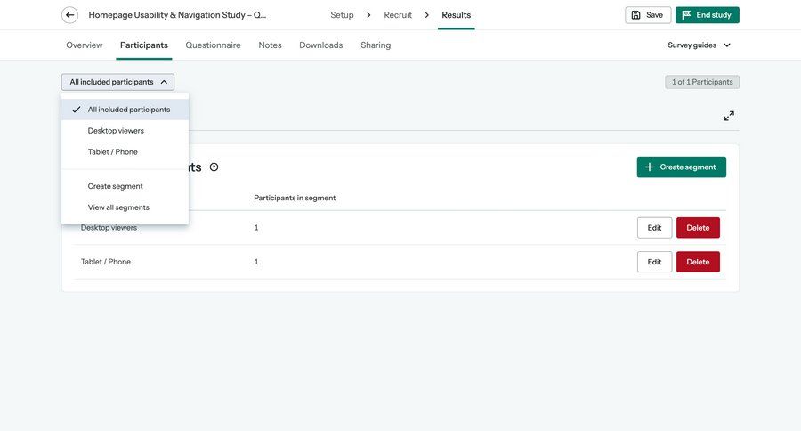 Optimal screen example