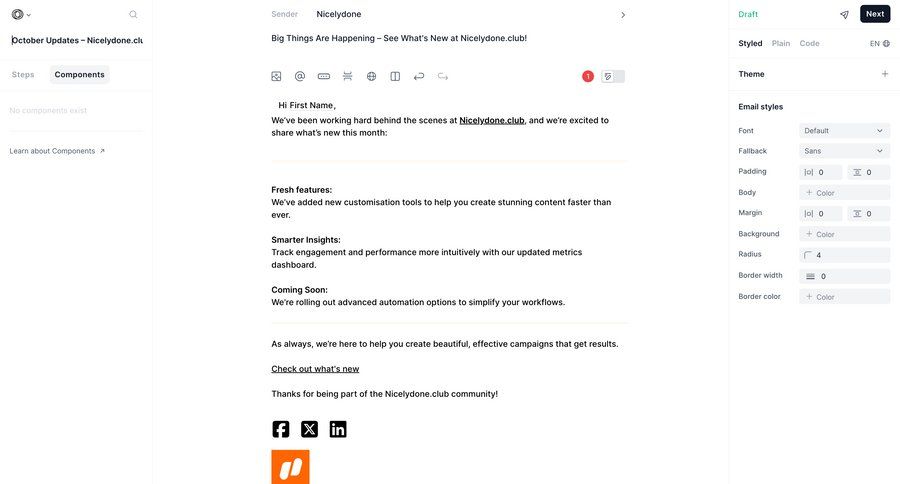 Loops screen example