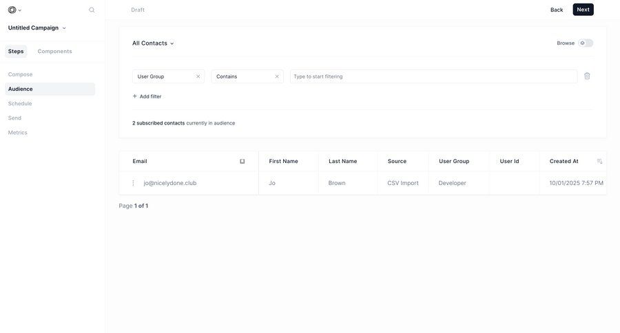 Loops screen example