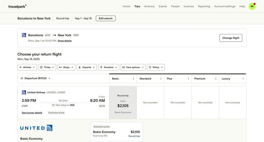 Travelperk screen example
