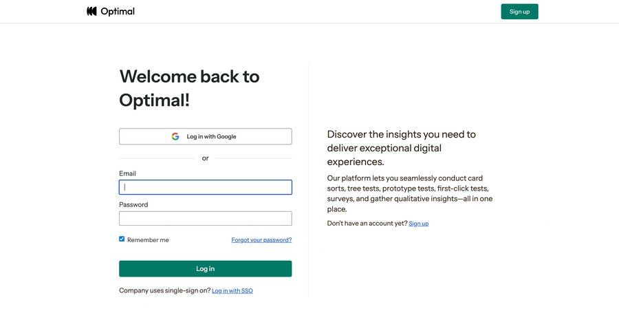Optimal
				signin page example