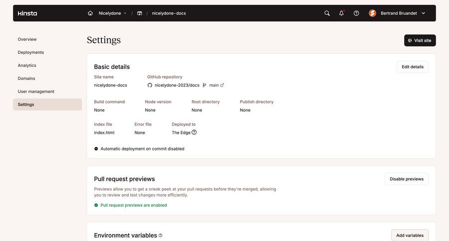 Kinsta screen example