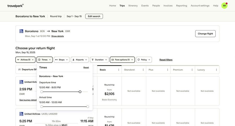 Travelperk screen example