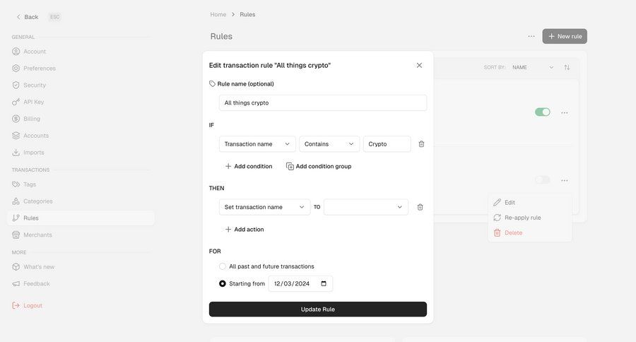Maybe Finance screen example