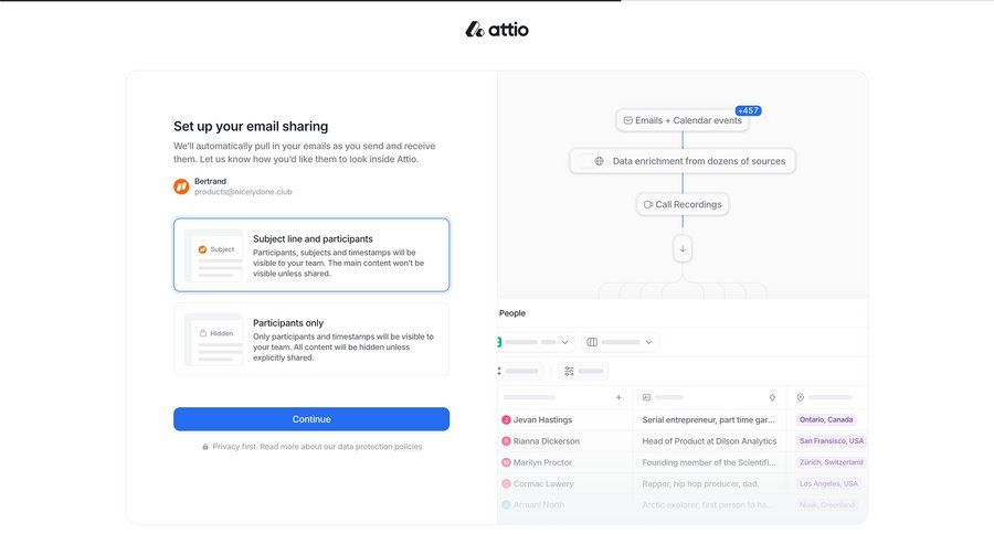 Attio
				settings ui page example