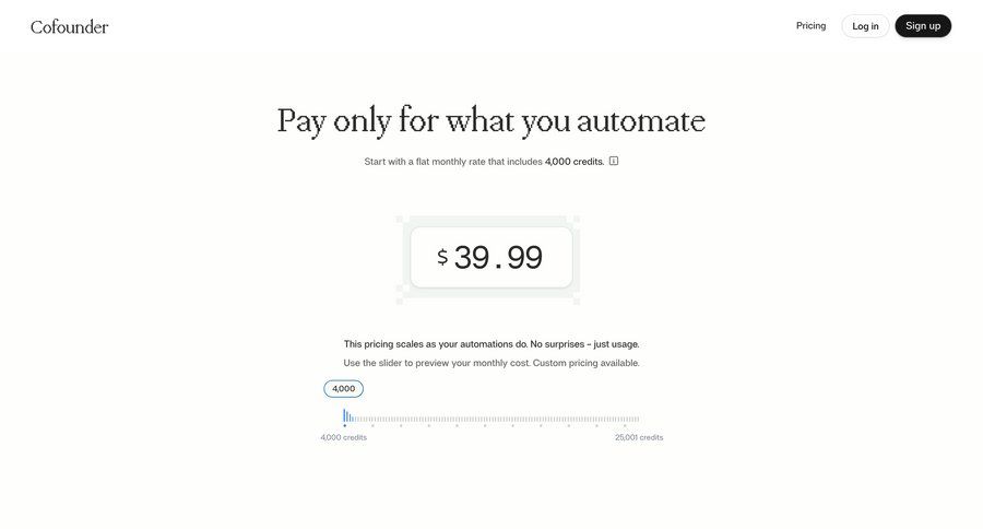 Cofounder
				plans & pricing page example