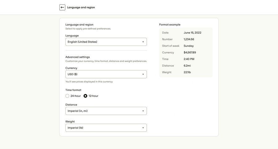 Travelperk
				settings ui page example