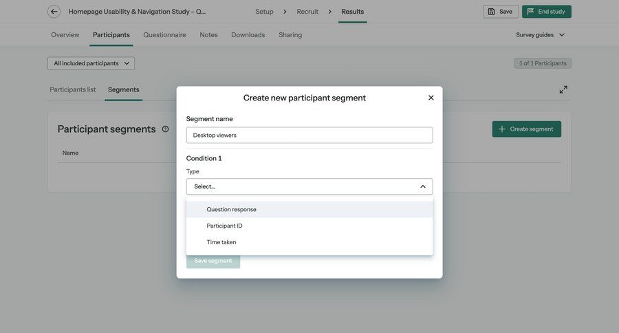 Optimal screen example