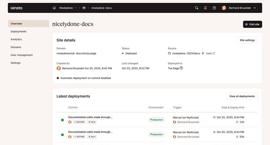 Kinsta screen example