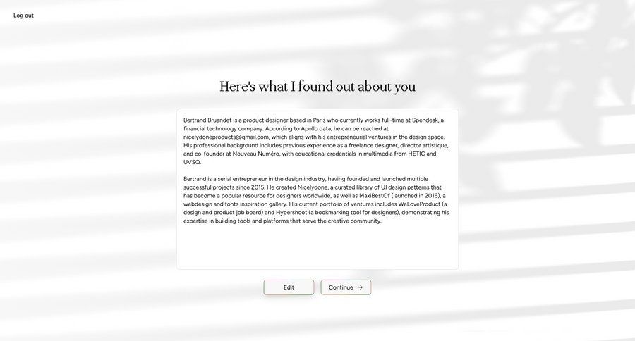 Cofounder
				profile page example